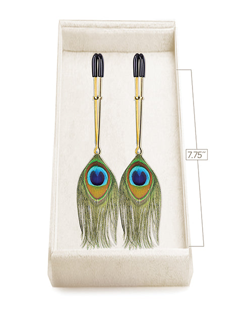 Load image into Gallery viewer, Couture Clips Luxury Nipple Clamps - Peacock Plume