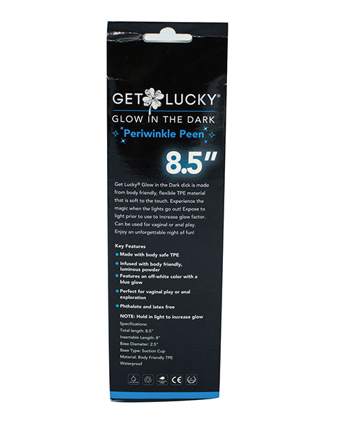 Cargue la imagen en el visor de la galería, Get Lucky 8.5" Glow in the Dark Periwinkle Peen Dildo