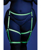 Load image into Gallery viewer, Glow Buckle Up Glow in the Dark Leg Harness Light Blue O/S