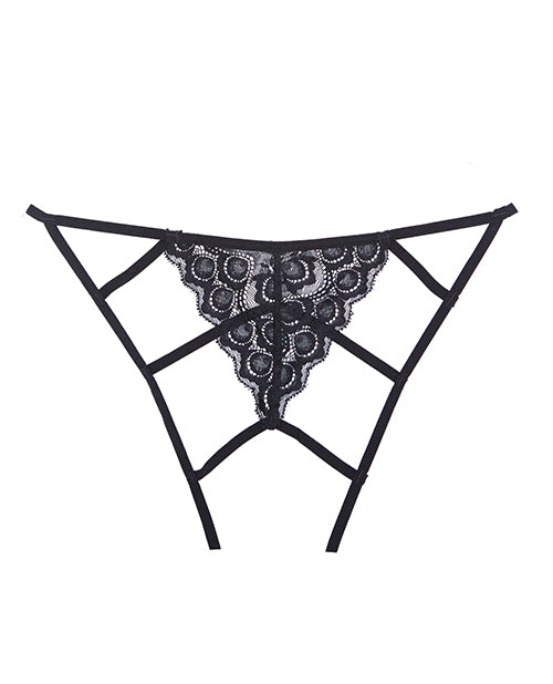 Afbeelding laden in Galerijviewer, Adore Luv Web Gestrikte Open Voorzijde Slip Zwart O/S