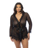 Ladda bilden i Galleri Viewer, Provence Short Robe - Black 1X/2X