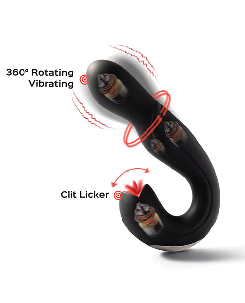 Indlæs billede i gallerifremviser, Joi Pro Rotating Head G-Spot Vibrator & Clit Licker w/Remote - Black