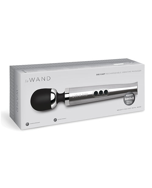 Lataa kuva gallerian katseluohjelmaan, Le Wand Die Cast Rechargeable Massager - Silver