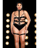 Încărcați imaginea în vizualizatorul Galerie, FETISH Lethal Underwire Peek A Boo Vinyl Teddy w/Choker Black 1X