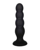 Load image into Gallery viewer, Vers Liquid Silicone Anal Suction Plug With Steel Weighted Motion Balls Black