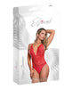 Cargue la imagen en el visor de la galería, Risqué Business Lace & Mesh Teddy w/Snap Crotch Red L/XL
