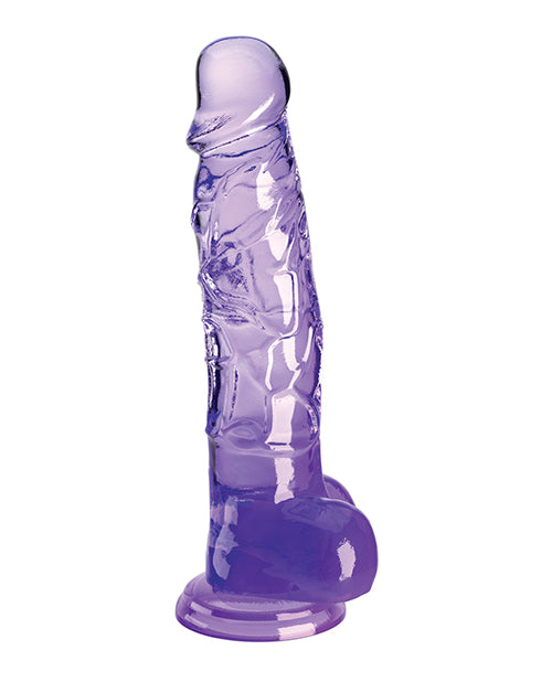 Cargue la imagen en el visor de la galería, King Cock Clear 8" Cock w/Balls - Purple