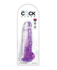 Cargue la imagen en el visor de la galería, King Cock Clear 8" Cock w/Balls - Purple