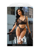 Încărcați imaginea în vizualizatorul Galerie, Vibes Baddie Glitter Mesh Long Line Bralette & Thong Black S/M
