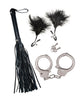 Bild in den Galerie-Viewer laden, Bondage by Nasstoys Whip & Cuff Set - Black
