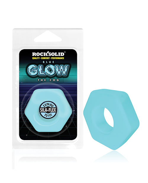 Indlæs billede i gallerifremviser, Rock Solid Glow in the Dark The Cog Ring - Blue