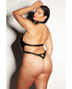 Ladda bilden i Galleri Viewer, FETISH Submissive V-Plunge Vinyl Teddy w/Removable Chain Harness & Hand Cuff Black 1X/2X