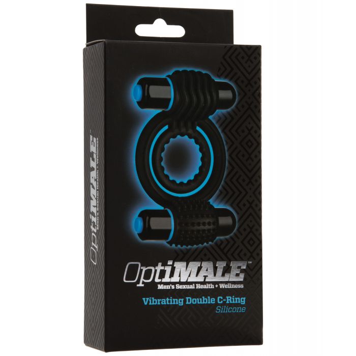 Bild in den Galerie-Viewer laden, OptiMale Vibrating Double C Ring - Black