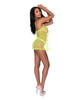 Cargue la imagen en el visor de la galería, Love Star Halter Swing Chemise & Thong Chartreuse L/XL