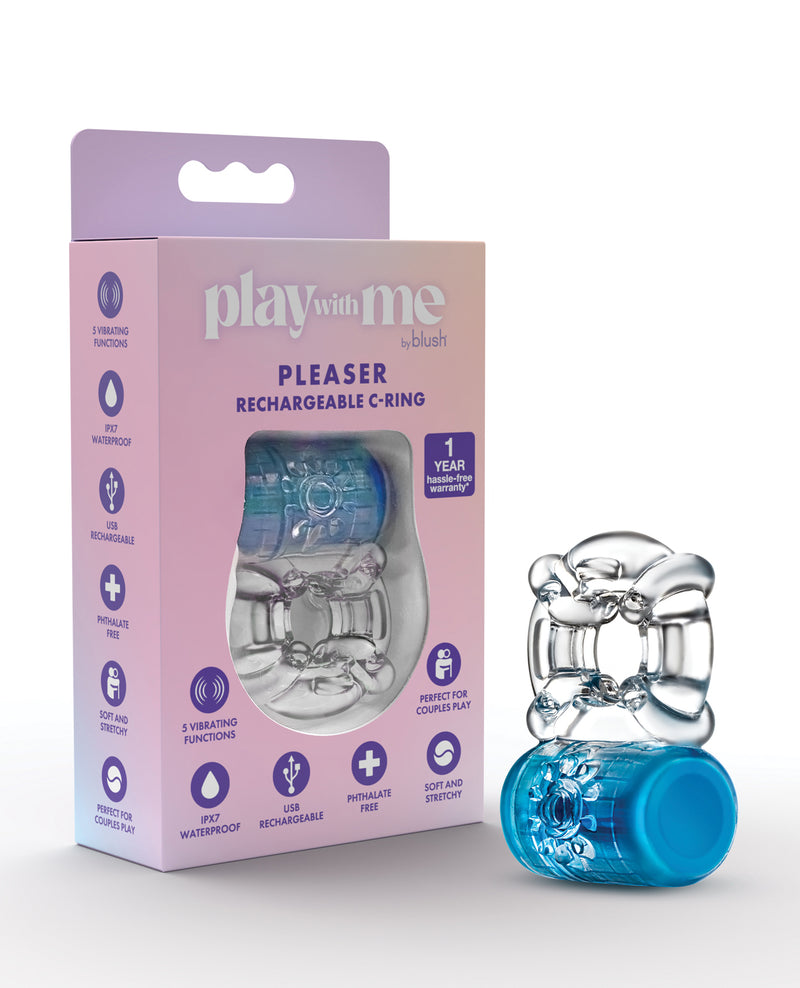 Afbeelding laden in Galerijviewer, Blush Play with Me Pleaser Rechargeable C Ring - Blue