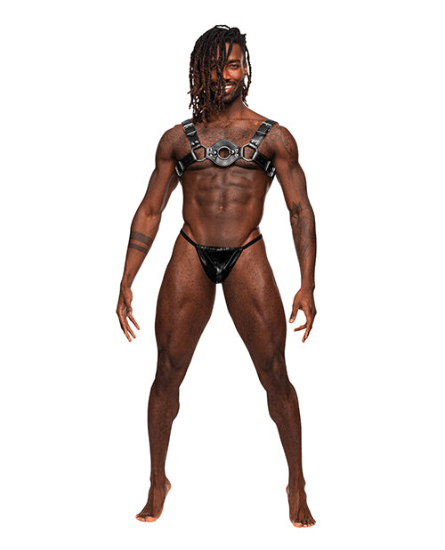 Afbeelding laden in Galerijviewer, Libra PU Leather Chest Harness Black O/S