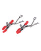 Load image into Gallery viewer, Sex & Mischief Ex's & Oh's Nipple Clamps - Red/Black