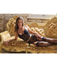 Carica l'immagine nel visualizzatore Galleria, Lace Bustier w/Padded Cups & Gartered Thong Panty 2 pc Set - Black MD