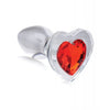 Load image into Gallery viewer, Booty Sparks Red Heart Gem Glass Anal Plug - Small