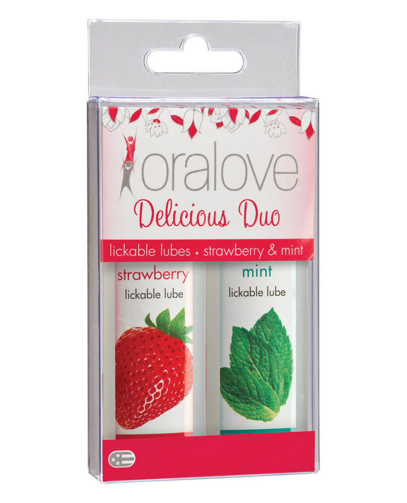 Carica l'immagine nel visualizzatore Galleria, Oralove Delicious Duo Flavored Lube - Strawberry & Mint