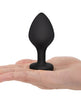Afbeelding laden in Galerijviewer, Gemsations 3 pc 2.75" & 3.15" & 3.7" Silicone Bling Bling Heart Butt Plug Training Set - Black