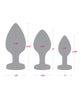 Afbeelding laden in Galerijviewer, Gemsations 3 pc 2.75" & 3.15" & 3.7" Silicone Bling Bling Heart Butt Plug Training Set - Black
