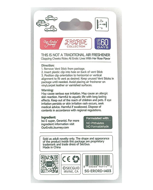 Load image into Gallery viewer, EroRide Clapping Cheeks Pheromone Infused Air Freshener - Rose