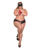Afbeelding laden in Galerijviewer, Love & Bondage Split Back Lace Booty Short, Blindfold & Wrist Ties Black QN