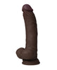 Charger l'image dans la visionneuse de la galerie, Shaft Flexskin Liquid Silicone 9.5" Vibrating Curved Dong w/Balls - Mahogany