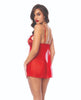 Load image into Gallery viewer, Sequin Embellished Babydoll w/G-String - Red L/XL