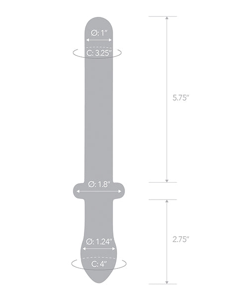 Cargue la imagen en el visor de la galería, Dildo clásico liso de vidrio de 9.25" con doble extremo - Transparente