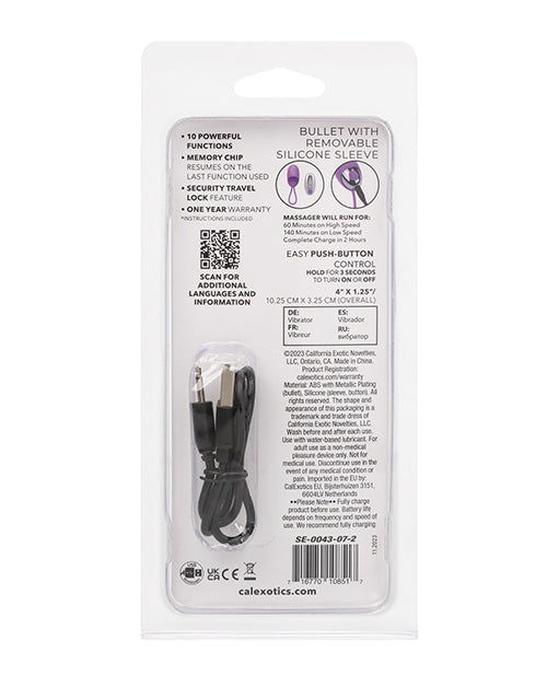 Cargue la imagen en el visor de la galería, Turbo Buzz Bullet Stimulator w/Removable Silicone Sleeve - Purple