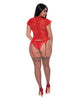 Carica l'immagine nel visualizzatore Galleria, Ooh La Lace Cap Sleeve Basque & Tanga Panty Red QN