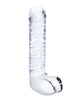 Afbeelding laden in Galerijviewer, Glas 8" Realistic Ribbed Glass G-Spot Dildo w/Balls - Clear