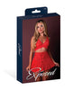 Load image into Gallery viewer, Sugar High Bralette With Cincher Skirt And Thong Three Piece Set Red Size S M