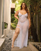 Încărcați imaginea în vizualizatorul Galerie, Livia Dot Mesh & Lace Underwire Gown & Garter 2 pc Set - White 1X/2X