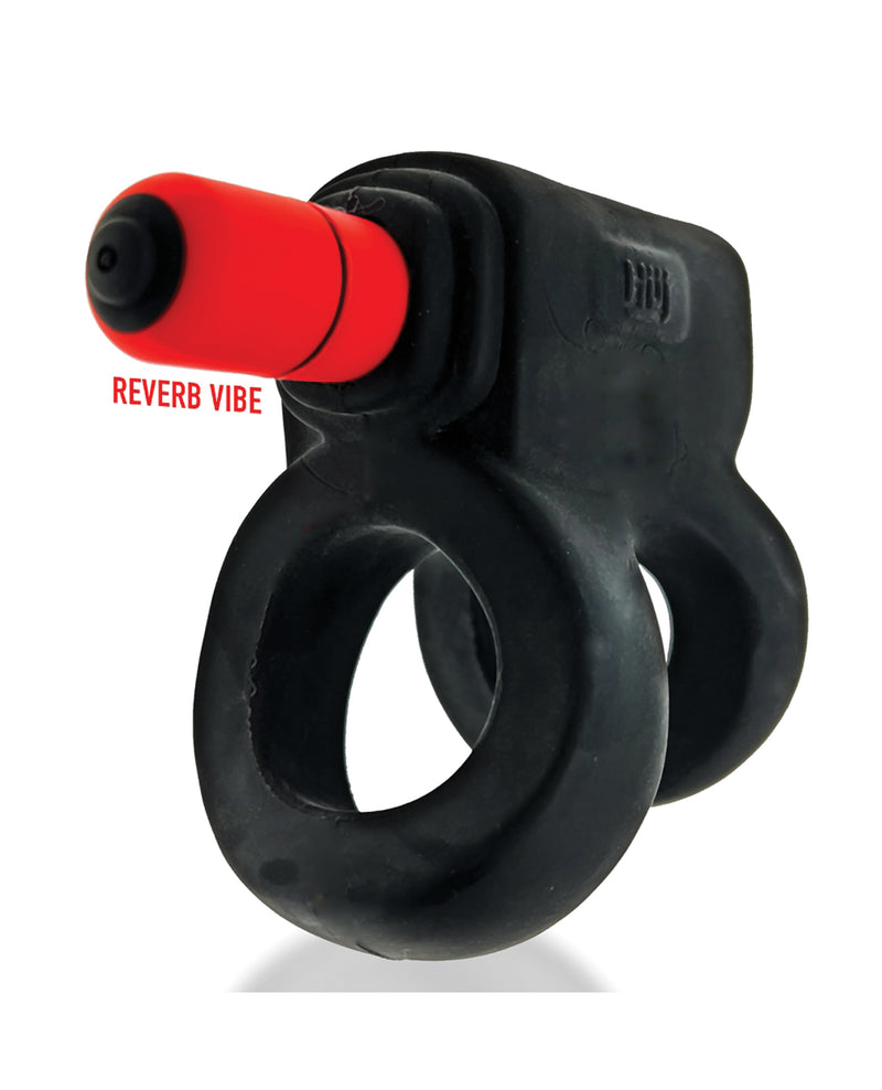 Load image into Gallery viewer, Hunky Junk Revhammer Shaft Vibe Ring - Tar Ice w/Red Vibe