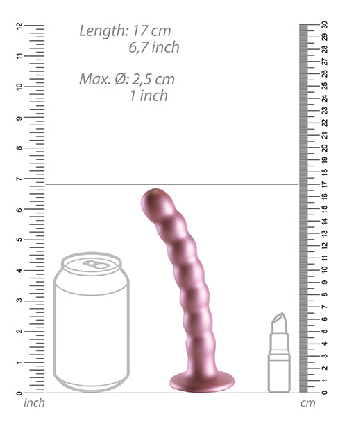 Load image into Gallery viewer, Shots Ouch 6.5" Beaded G-Spot Dildo - Rose Gold