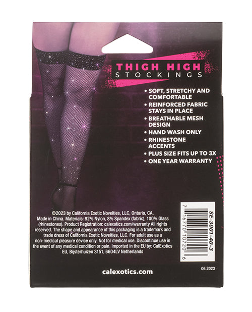 Cargue la imagen en el visor de la galería, Radiance Thigh High Stockings - Black Plus Size
