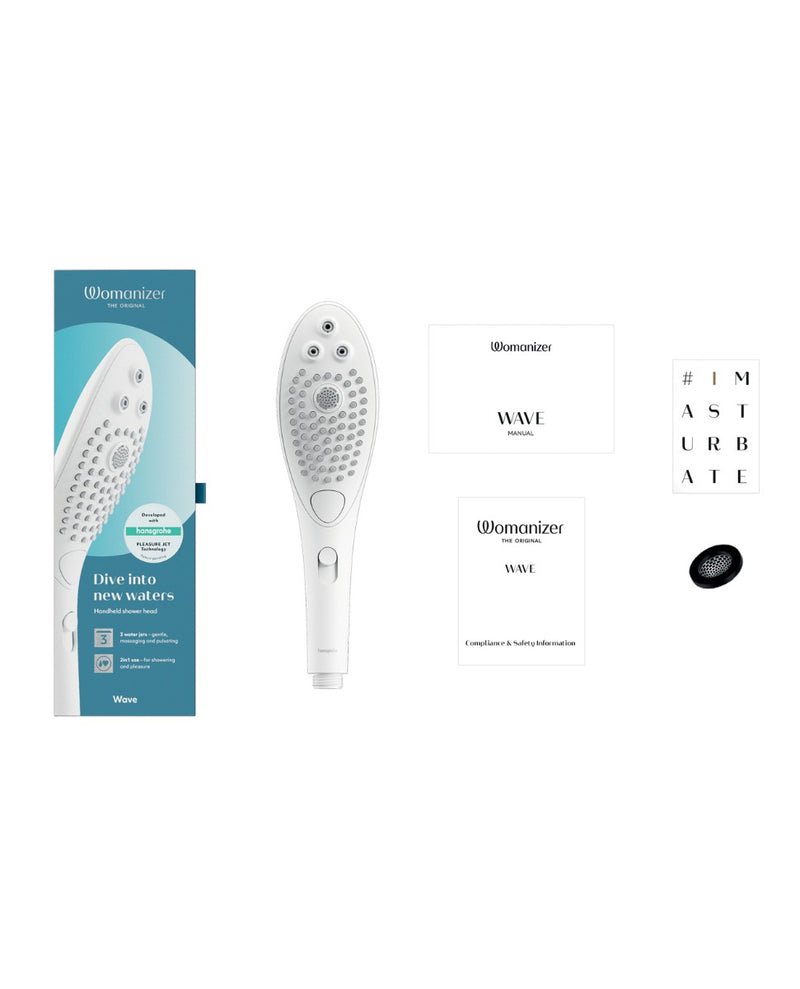 Load image into Gallery viewer, Womanizer Wave Shower Head - White