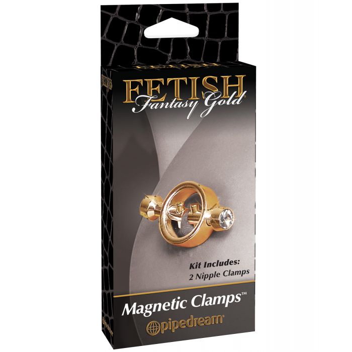 Charger l'image dans la visionneuse de la galerie, Fetish Fantasy Gold Magnetic Nipple Clamps - Gold