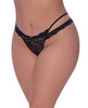 Φόρτωση εικόνας στο πρόγραμμα προβολής Gallery, Ooh La Lace Cross Strap Split Crotch Tanga Panty Black QN