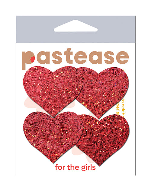 Cargue la imagen en el visor de la galería, Pastease Premium Petites Glitter Heart - Red O/S Pack of 2 Pair