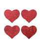 Cargue la imagen en el visor de la galería, Pastease Premium Petites Glitter Heart - Red O/S Pack of 2 Pair