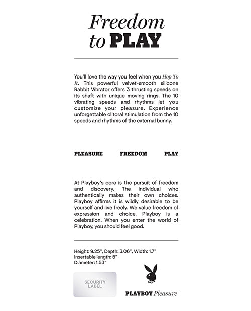 Indlæs billede i gallerifremviser, Playboy Pleasure Hop To It Rabbit Vibrator - Acai
