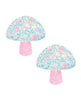 Carregar imagem no visualizador da Galeria, Neva Nude Black Light Glitter Shroom Pasties - Pink/White O/S