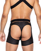 Load image into Gallery viewer, Master Chaps w/Hook & Ring Closure & Rear Cut Out (Thong Not Included) - Black XL