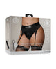 Bild in den Galerie-Viewer laden, Shots Ouch Vibrating Strap On Thong w/Adjustable Garters - Black XL/XXL
