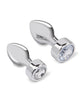 Indlæs billede i gallerifremviser, Gemsations 2 pc 3.25" & 3.7" Tapered Bling Bling Metal Butt Plug Training Set - Silver