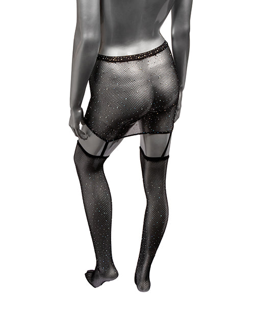 Cargue la imagen en el visor de la galería, Radiance One Piece Garter Skirt w/Thigh Highs - Black O/S